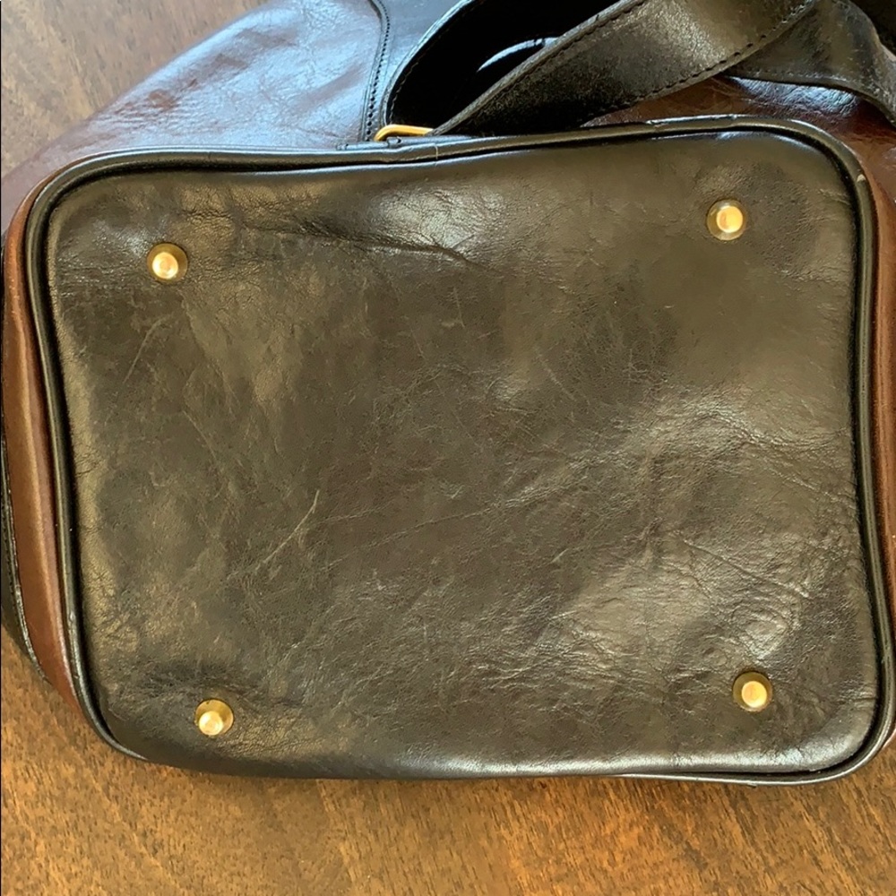 valentina leather purse backpack brown and black - Picture 4 of 14